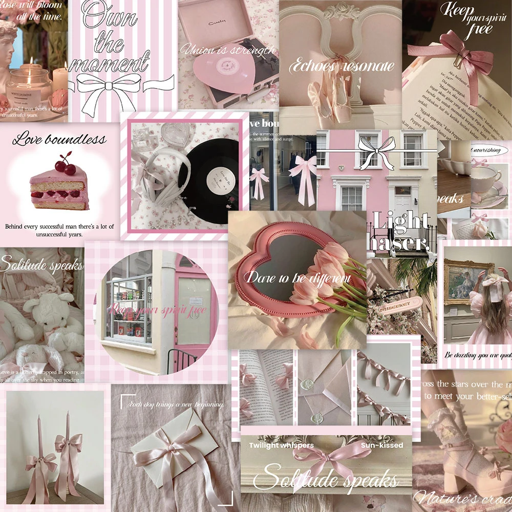 10/30/50pcs Cute Pink Ballet Girls Stickers Aesthetic Ins Decals DIY Laptop Notebook Laptop Aesthetic Decoration Sticker Toy Gif