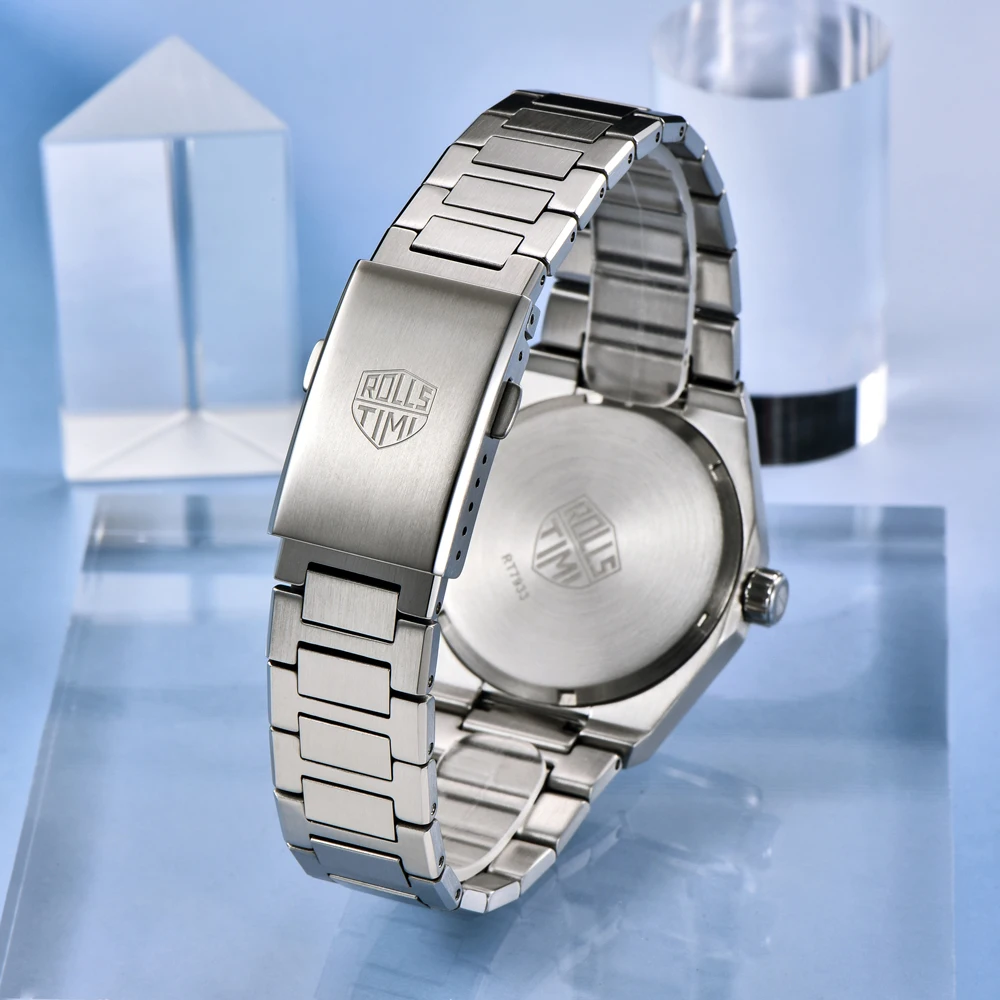 ساعة رجالي 2025 تصميم رولستيمي جديد مهندس منقوشة ساعة للرجال ساعة كوارتز فاخرة الفولاذ المقاوم للصدأ الياقوت الزجاج مقاوم للماء #4
