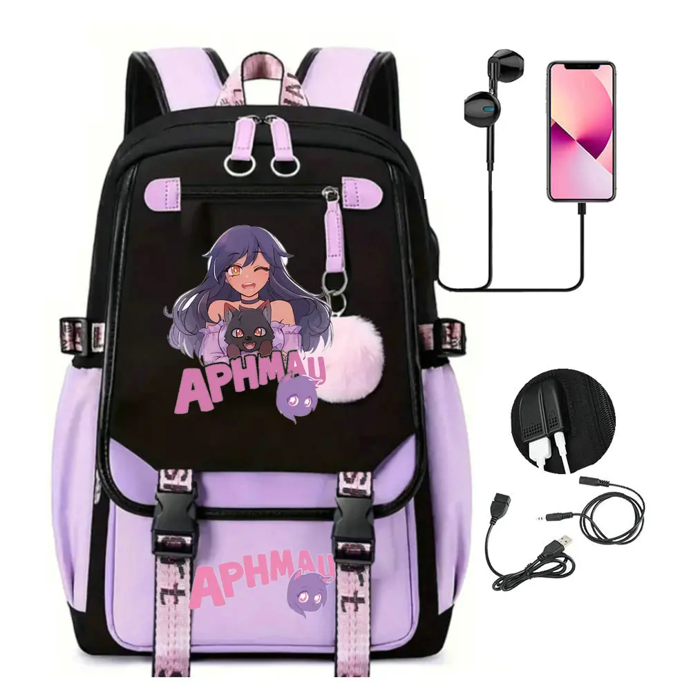 

Aphmau Anime Backpack Cosplay Unisex Students School Bag Cartoon Bookbag Laptop Travel Rucksack Outdoor Bag