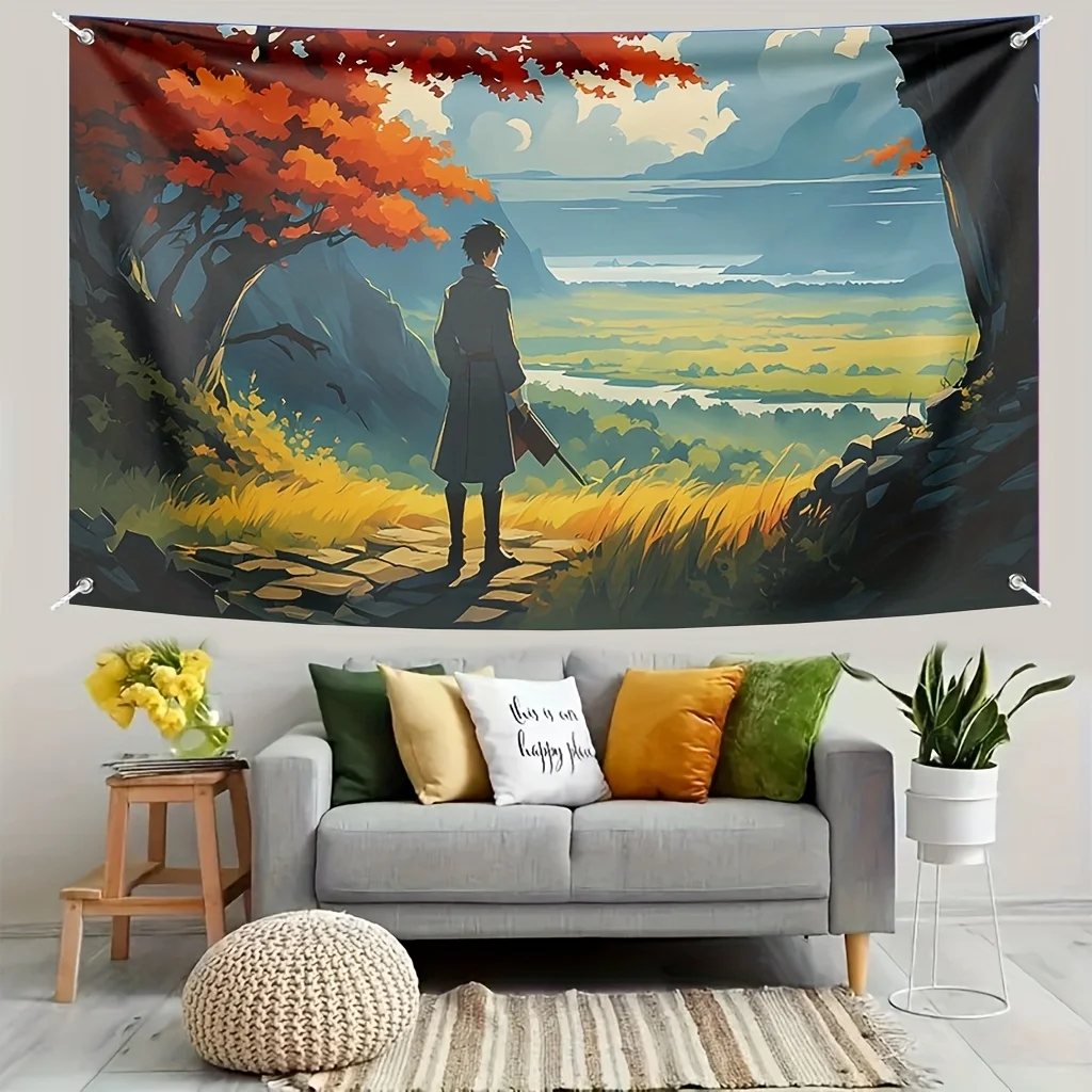 Autumn Serenity Tapestry - Scenic Wall Hanging for Home Decor, Perfect Gift for Those Who Love Nature and Tranquil Designs