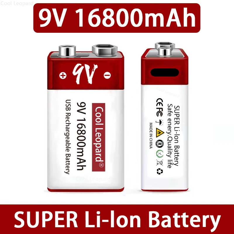 

2022 9V 16800mah Lithium Ion Rechargeable Battery Micro USB Battery 9v Is Used For Multimeter Microphone Toy Remote Control KTV.