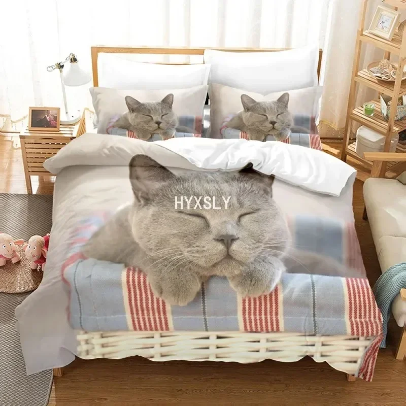 

Lying Cat Cute Pets Supplies Set Duvet Cover Set Bedding Sets For Adults Bed With Pillowcases No Filling Luxury Birthday Gifts