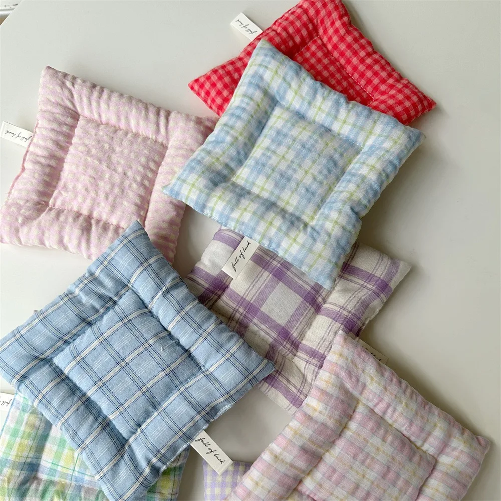 Lattice Series Multi-color Korean Cotton Coasters Fresh Table Cloth Heat Insulation Mat