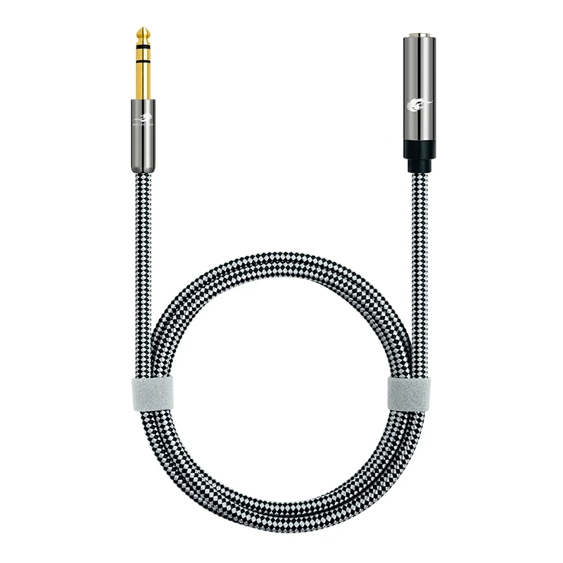 1/4 Inch TRS 6.35mm Male to Female Stereo Audio Cable for Headphone Amplifiers Mixer Electric Guitar Extension Shielded Cords
