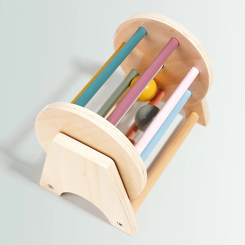 Montessori Bebek Ahşap Oyuncaklar Sikke Topu Meşgul Davul Bebek Öğretim Yardımı Hediyeler Renk Şekli Biliş Maç Eğitici Duyusal Oyuncak
