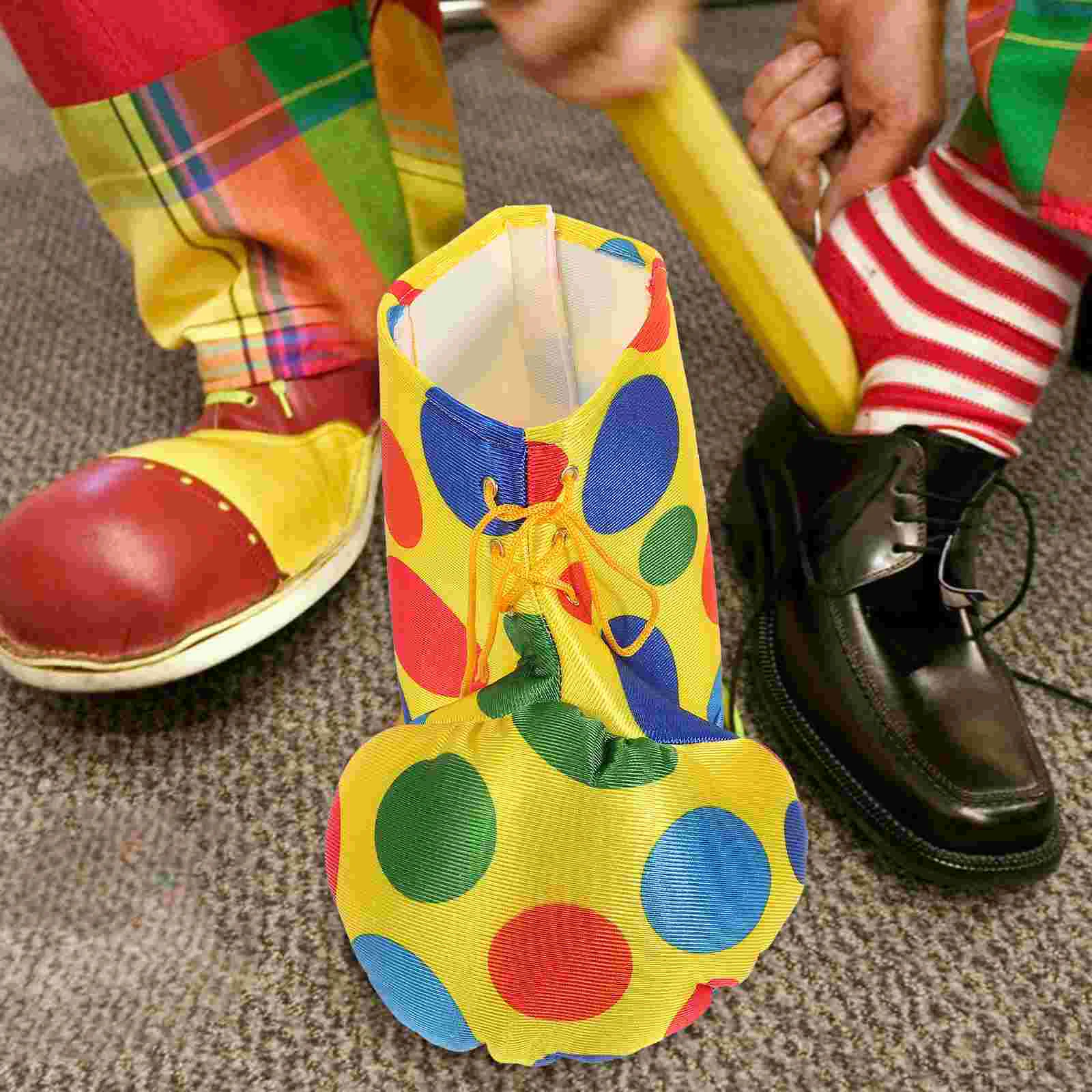 Volwassen Kleurrijke Clown Schoenen Rekwisieten Cosplay Kostuum Halloween Kostuums Grote Partij Neus Stof Man Outfits