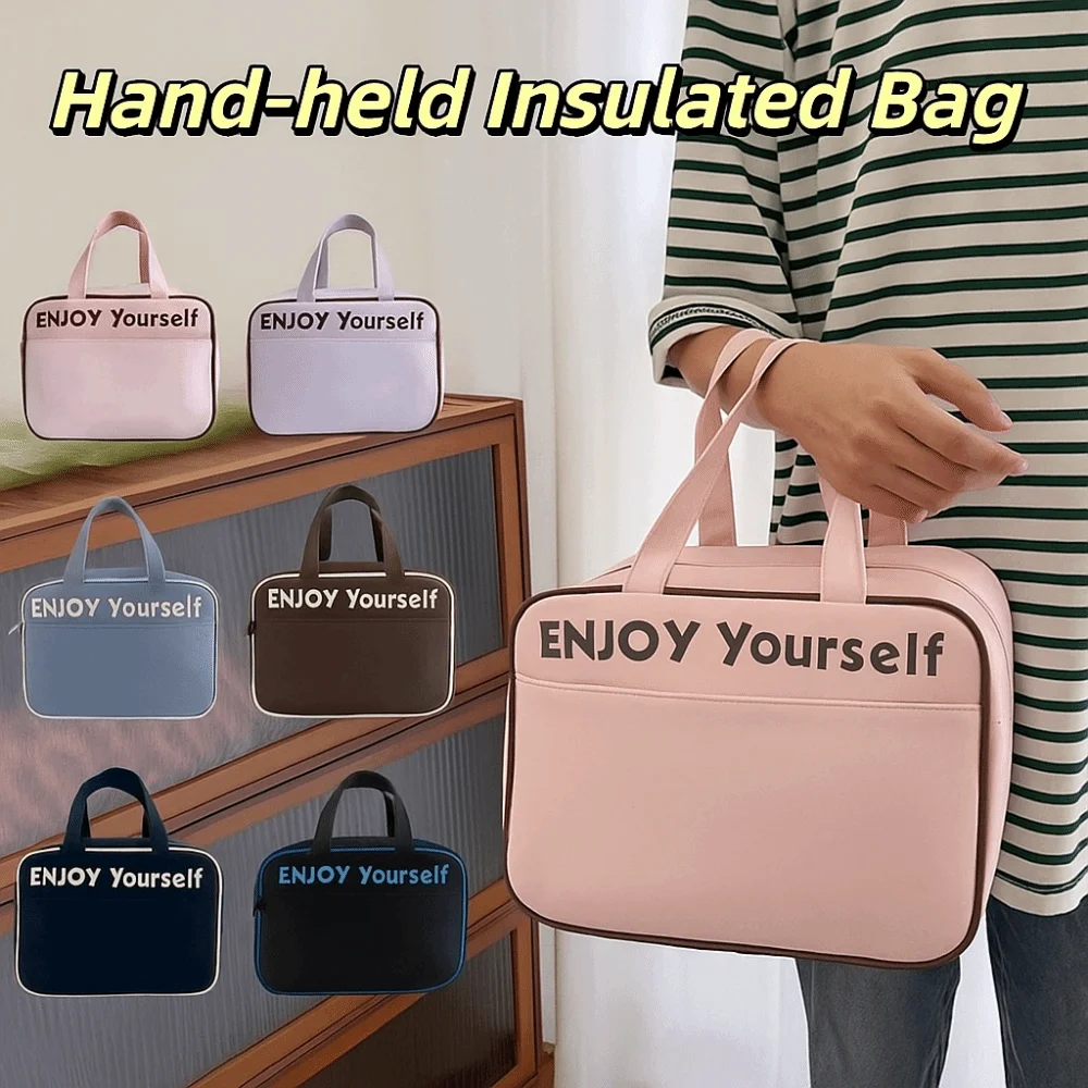 

Ручная изолированная сумка Изолированная сумка Большая вместительная водонепроницаемая студенческая сумка для обеда Утолщенная нейлоновая сумка для ланча Офисный работник