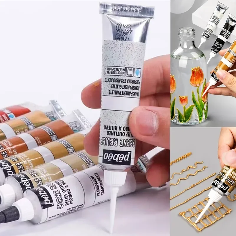 20ml French Glass Pigment 3D Stereoscopic Natural Dry Gold Watercolor Pigment Decorative Paint for Art Ceramic Glass Painting