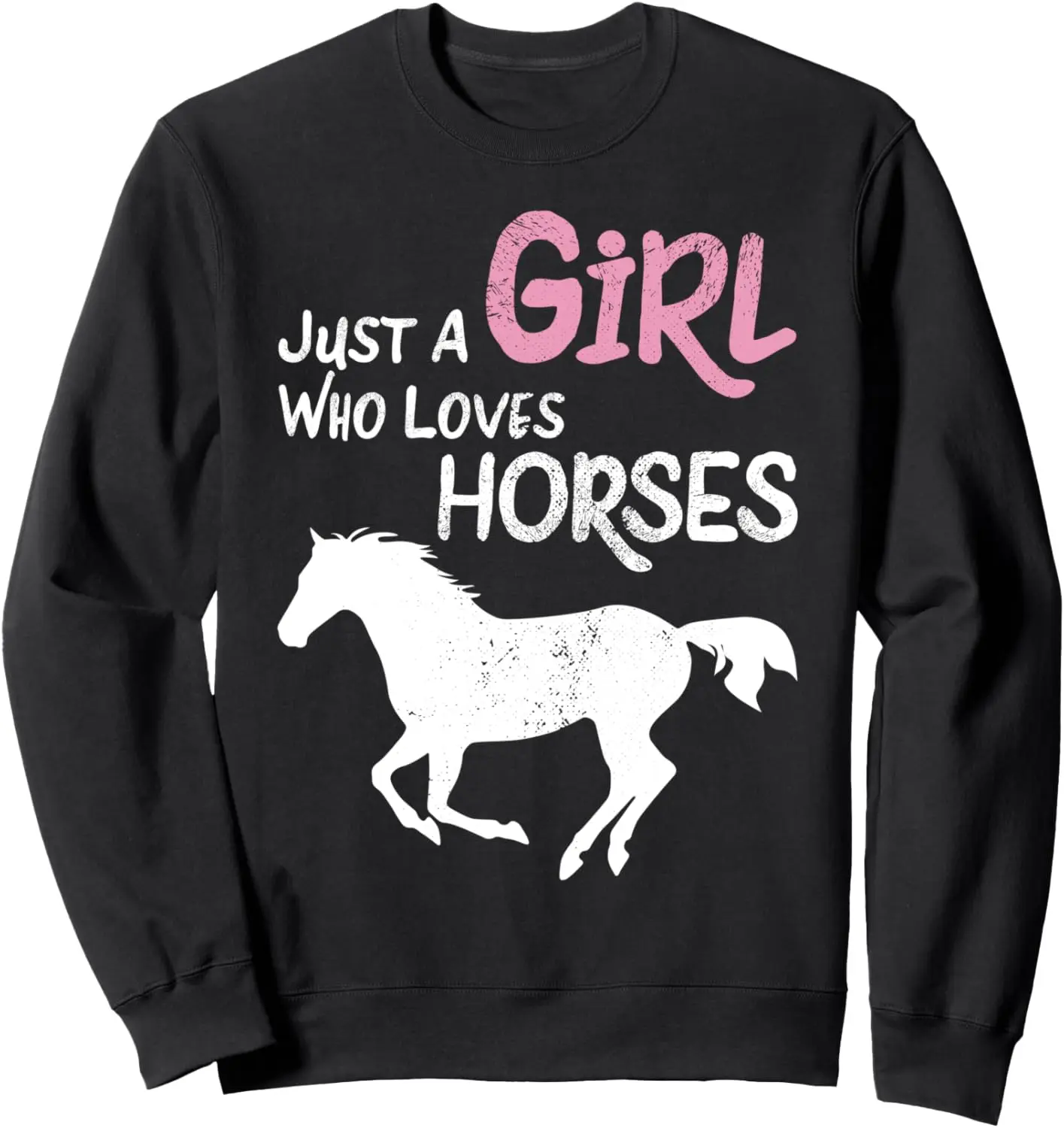 Just A Girl Who Loves Horses Horseback Riding Silhouette Sweatshirt