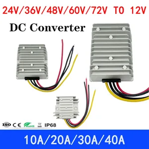 DC 24 V 36 V 48 V 60 V 72 V 18-90 V untuk 12 V 10A 20A 30A 40A DC DC Converter Step Down Regulator Tegangan Transformator Mobil Sumber Daya Listrik 8 baterai worx 56v penjualan terbaik - №