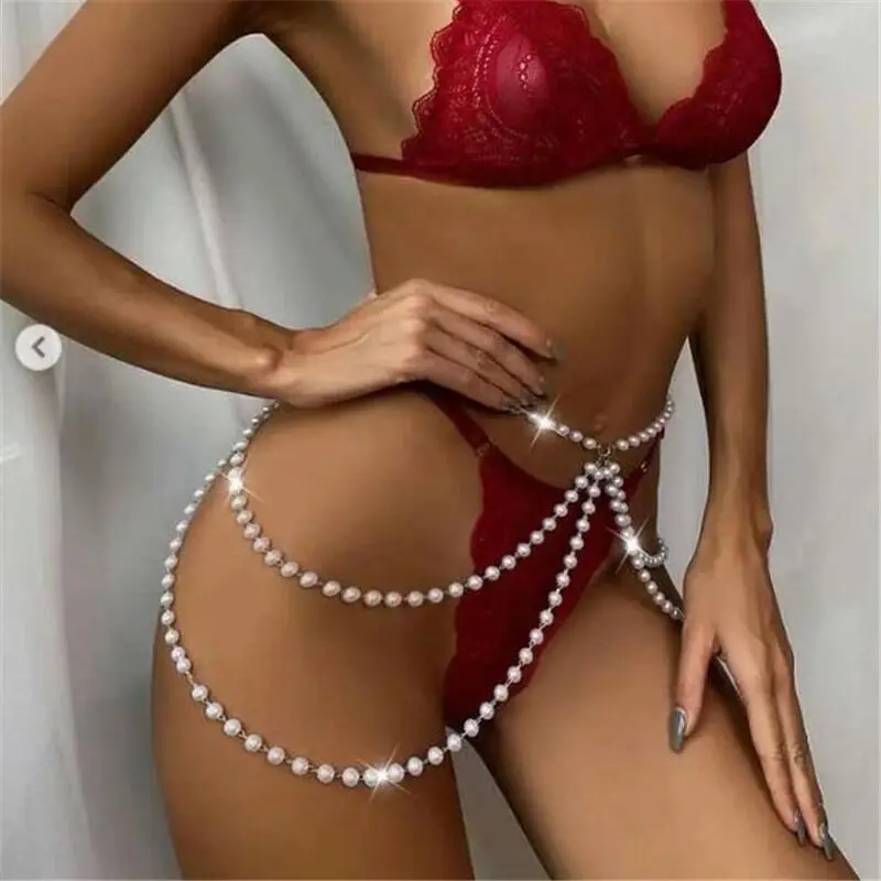

Stylish and sexy pearl three-layer beaded waist chain, specially for European and American jewelry