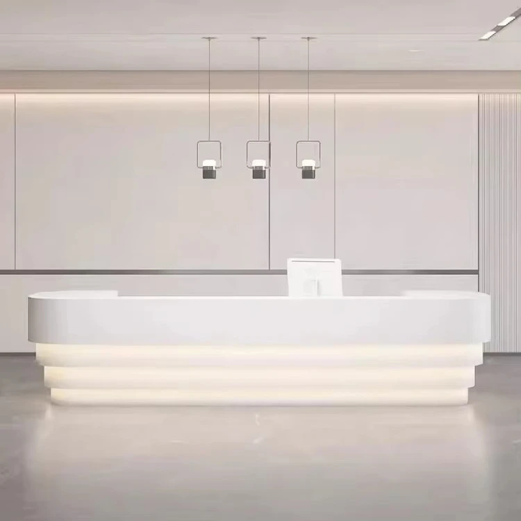 &c Interior Design Reception Table With LED Light for Professional Beauty Salon Furniture