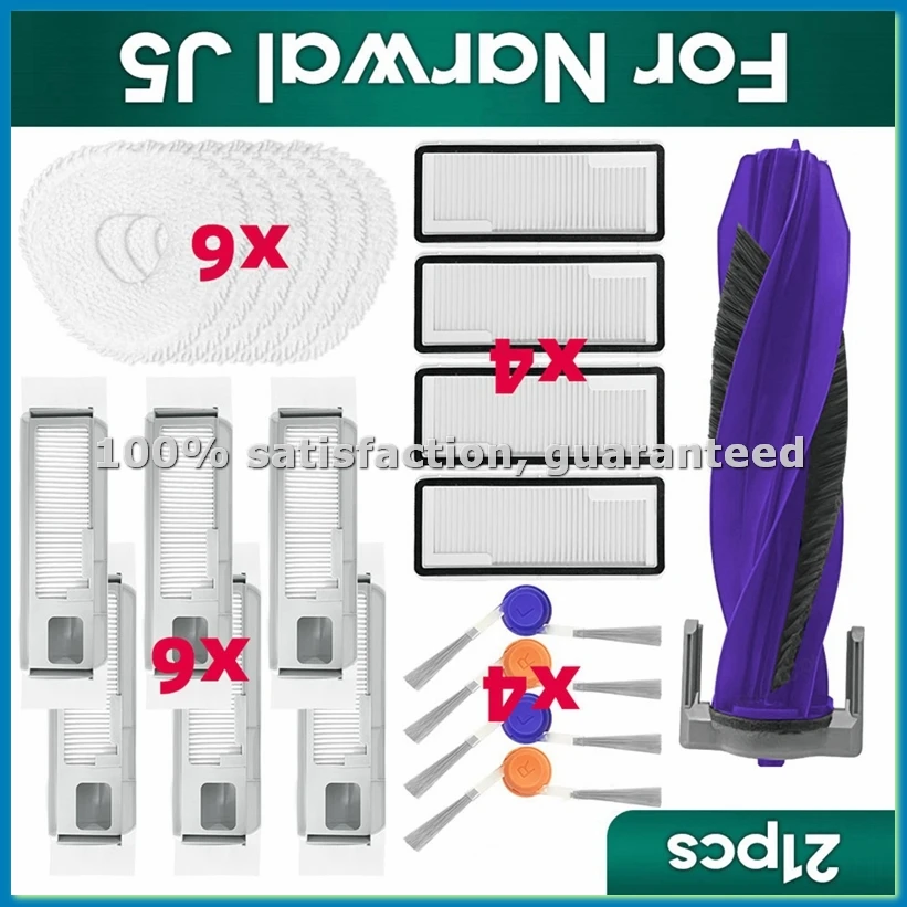 

For J5 Accessories Main Side Brush Hepa Filter Dust Bag Mop Cloth Spare Parts-A69M