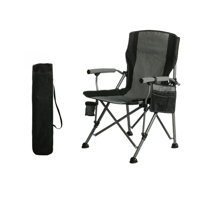 ‌Compact Camping Chair with Aluminum Frame - Heavy-Duty Oxford Fabric Seat, Lightweight Foldable Outdoor Gear