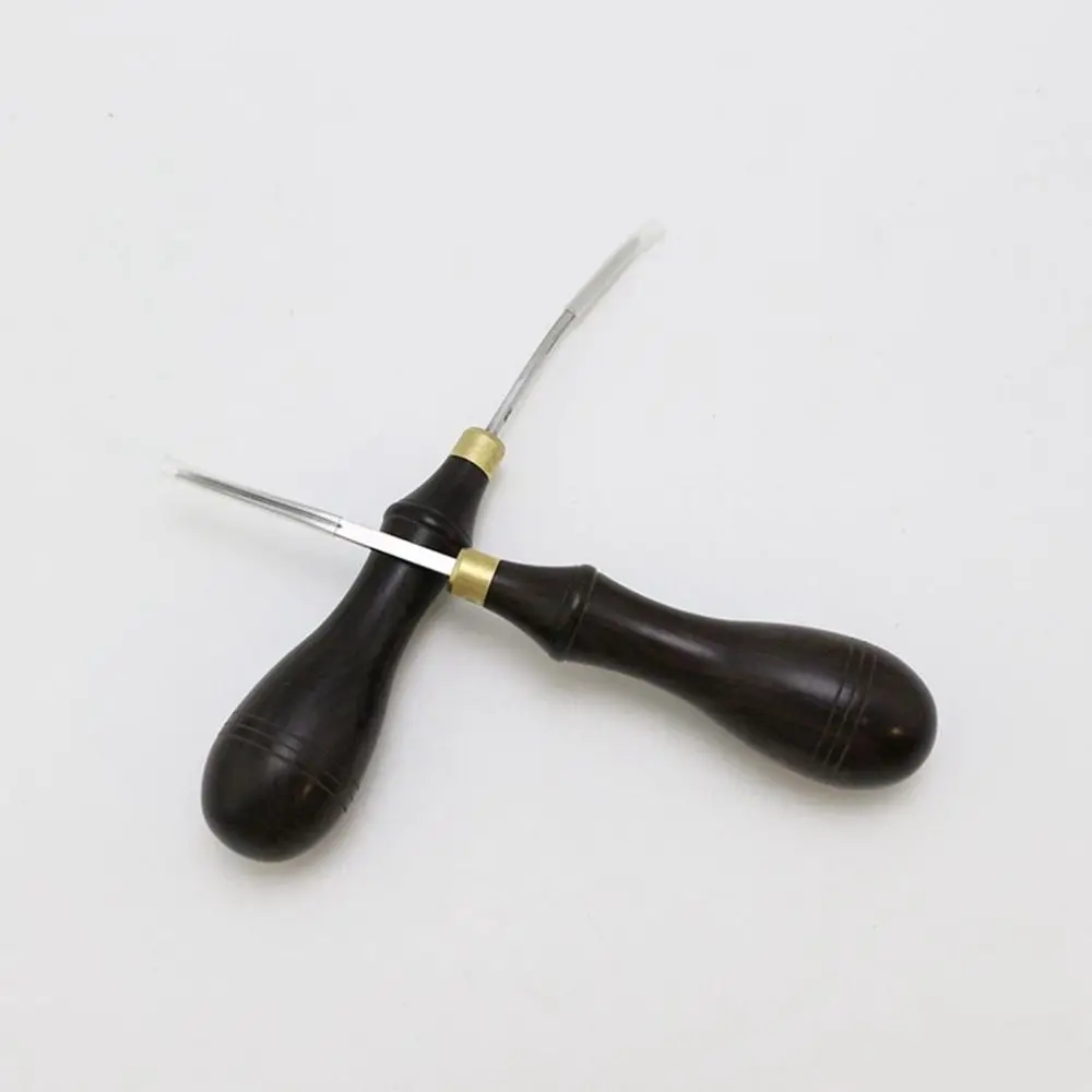 Professional Leather Edge Bevelers Functional Wooden Handle Wide Mouth Skiving Tool Portable Leather Edge Beveler Grooving