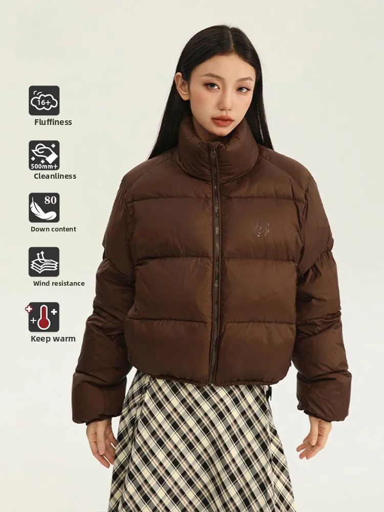

King Prince Warm ort down Jaet 2025 Autumn Winter New Sle Comfortable Pure Color Puffer Bread Sle Women's Coat