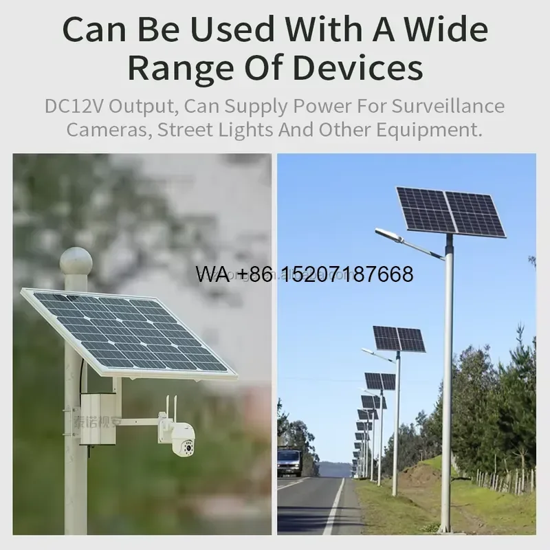 Wmwmnu Solar System Off-grid Energy Storage 120W 50/60/80Ah for Home Farm Island Outdoor 4G Router Lighting Surveillance
