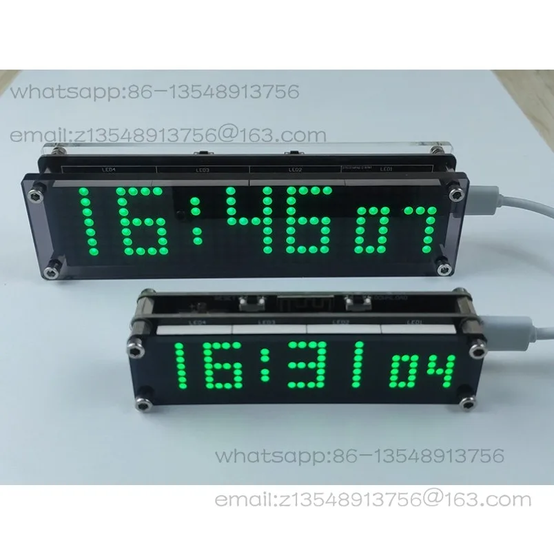 ESP8266 Dot Matrix WIFI Clock, Network Automatic Timing LED Dot Matrix Desktop Electronic Clock DIY Kit