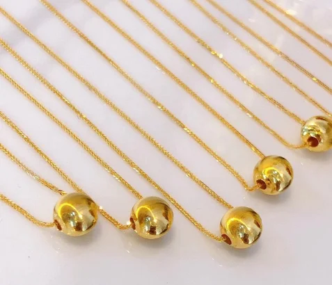 

18k gold cat eye beads fine gold balls gold beads pendant au750 jewelry accessories