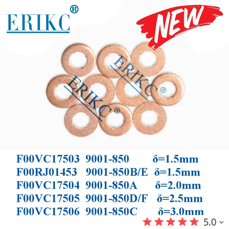 F00VC17502 F00VC17503 F00VC17504 F00VC17505 F00VC17506 Copper Washers Shims 9001-850C for BOSCH Delphi Injector