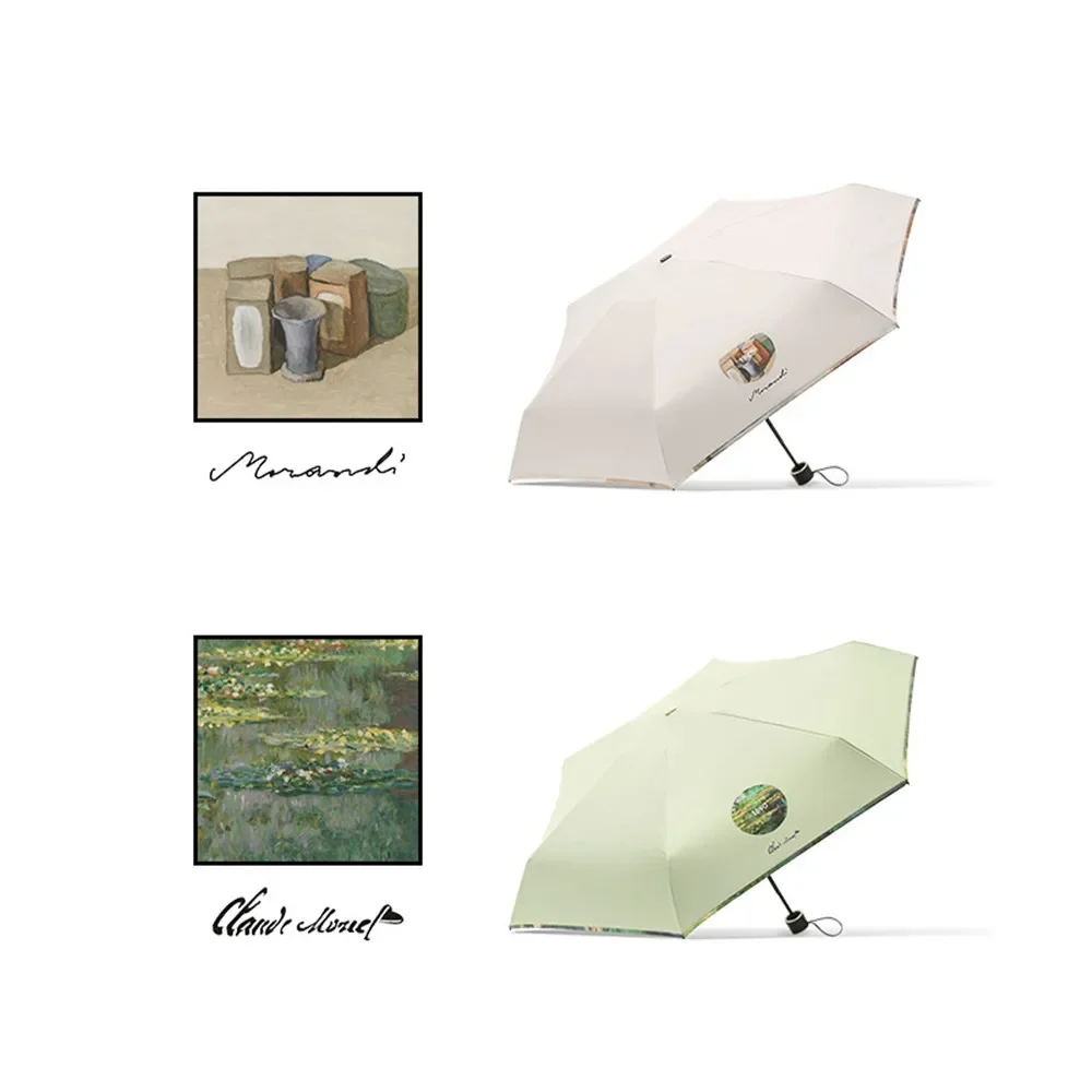 World Famous Painting Series Portable Folding Umbrella Umbrella UPF50+ Compact Sun Protection Ultra UV Shade Umbrella