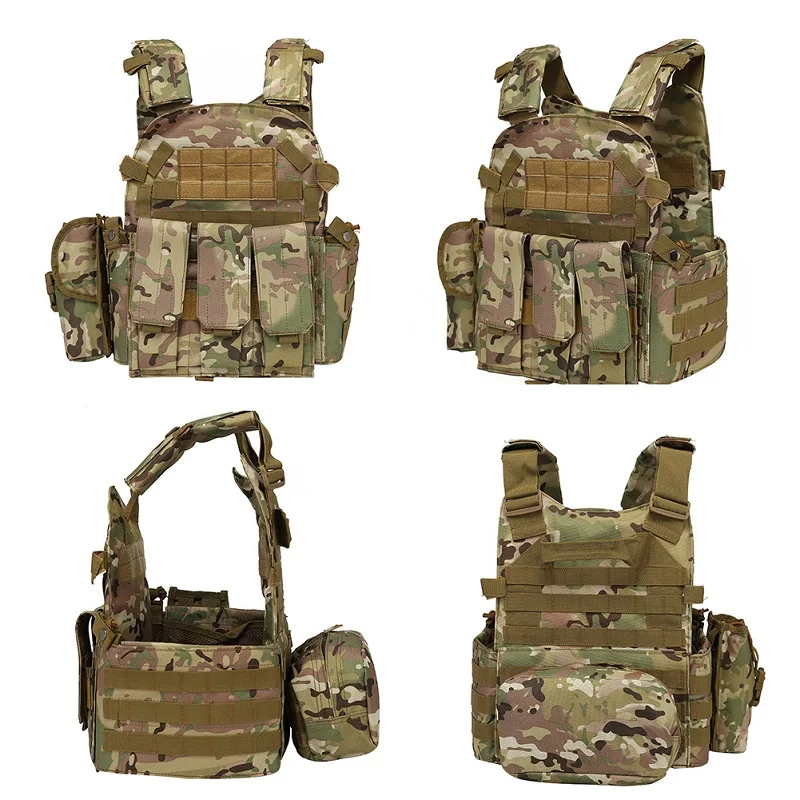 6094 Tactical Vest Nylon Gear Body Armor Combat Army CS Gear Hunting Plate Airsoft Wargame Pouch Camouflage Plate Carrier Vest