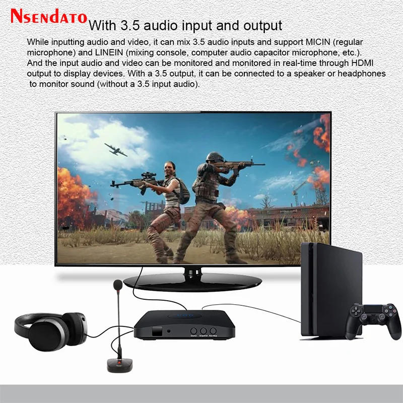 Tarjeta de captura de vídeo HDMI de 1080p, dispositivo de caja grabadora, cámara independiente, HDMI, VGA, YPbPr, tarjeta de captura de vídeo analógica VHS RCA para PS4 TV