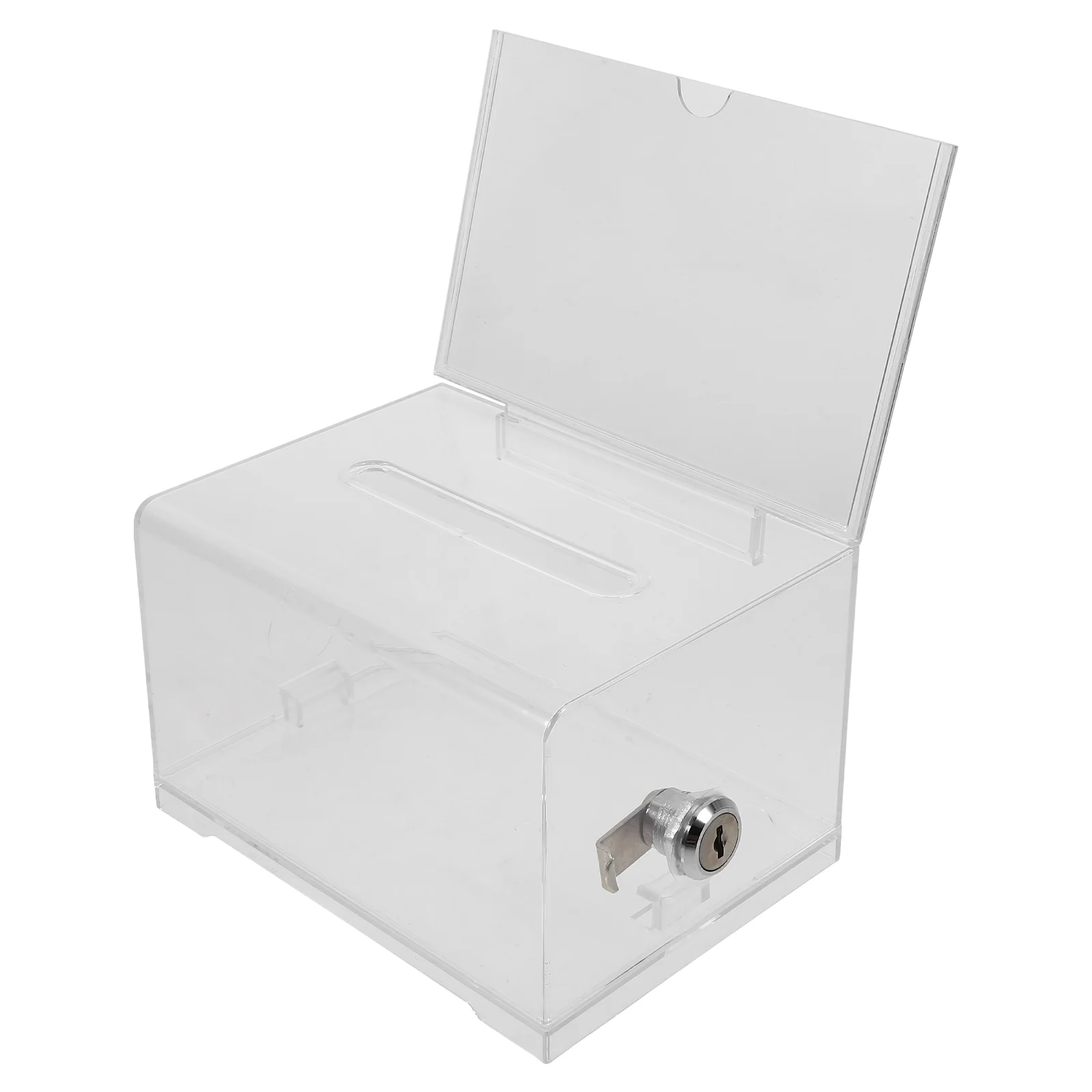 

Ticket Ballot Box Donation Boxes for Fundraising Charity Transparent Acrylic Staff