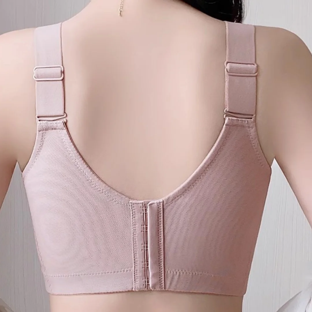 Full Cup Wireless Bra Large Size Comfortable Underwear for Women Summer Thin Gathered Side Breast Reduction Seamless Bra