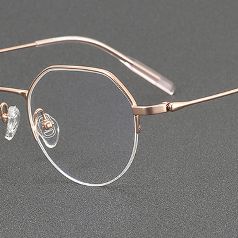 

STYLENS Acetate Pure Titanium Half Frame Prescription Eyewear Polygonal Women Fashion Anti Blue Light Progressive Eyewear 81035