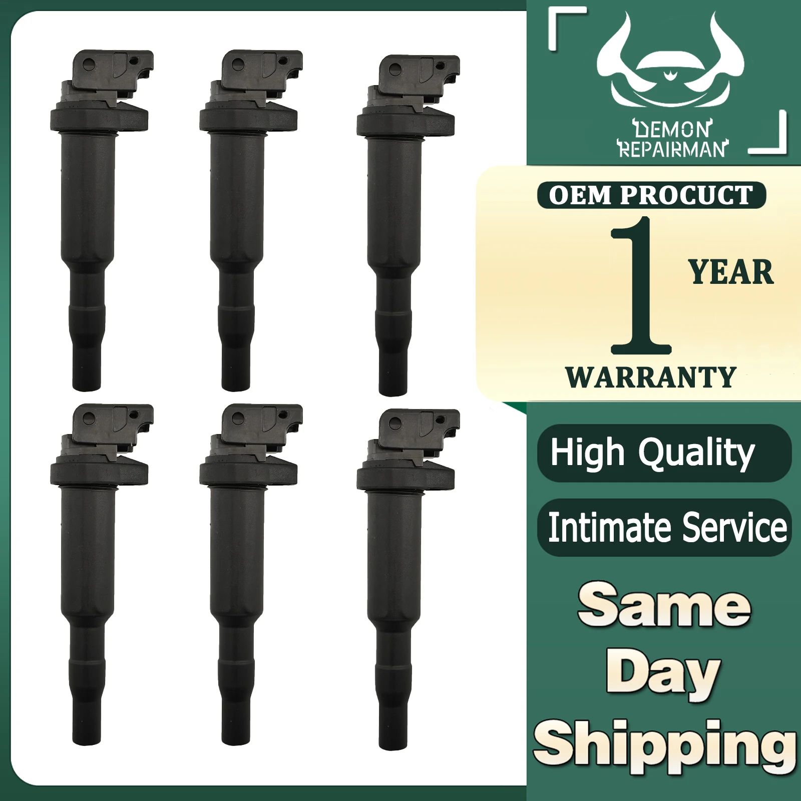 

6pcs Ignition Coil Compatible with BMW 120i 128i 130i 135i 135is 228i 320i 323i 325Ci 325i 12137548553 12137550012 12130495289