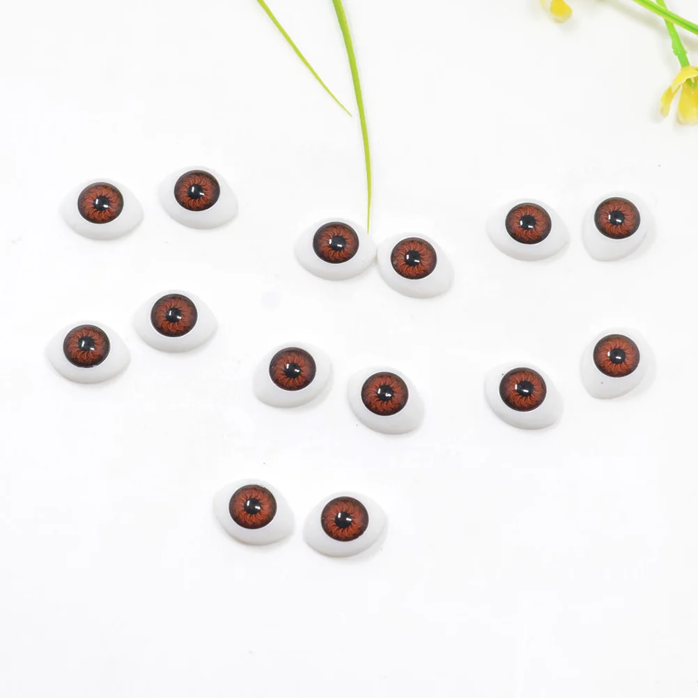 60pcs DIY Eyes Material Plastic Oval Glass Eyes DIY Plush Toy Accessories Scrapbooking Crafts Projects for Home Classroom (