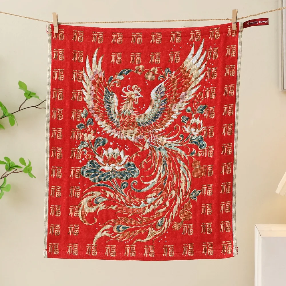 34x40cm Large Hand Towel 4 Layer Cotton Gauze Good Luck Kitchen Towel Decorative Quick Dry Pure Cotton Dish Cloth Lamb Year Gift