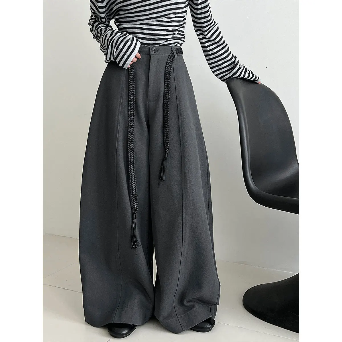 

Women's Casual Relaxed Drapey Loose Wide-leg Pants - New Autumn Style with Belt Versatile Long Pants