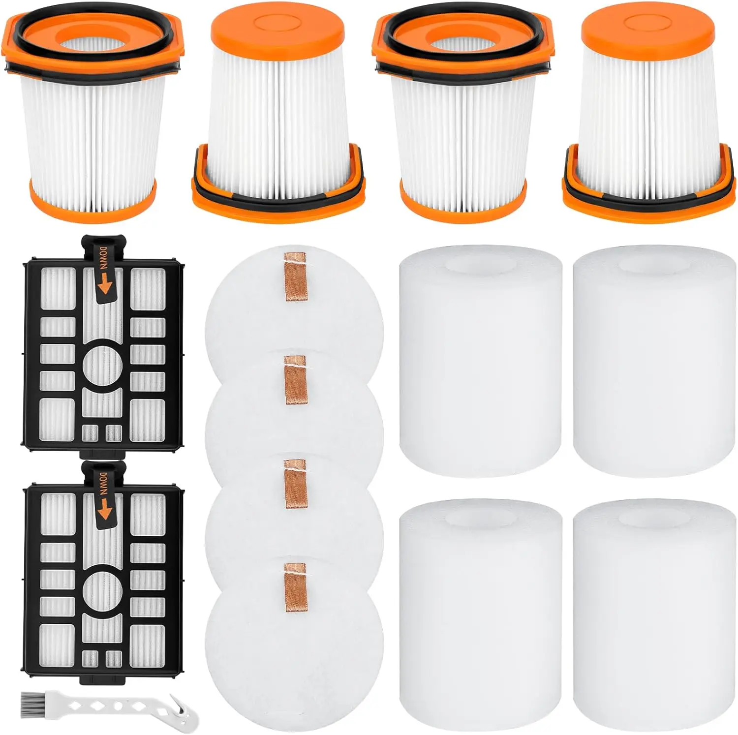 

Комплект фильтров WS642AE для самоопорожняющегося беспроводного пылесоса Wandvac — 4 HEPA, 4 пенопласта и фетра, 2 постмотора, 1 щетка