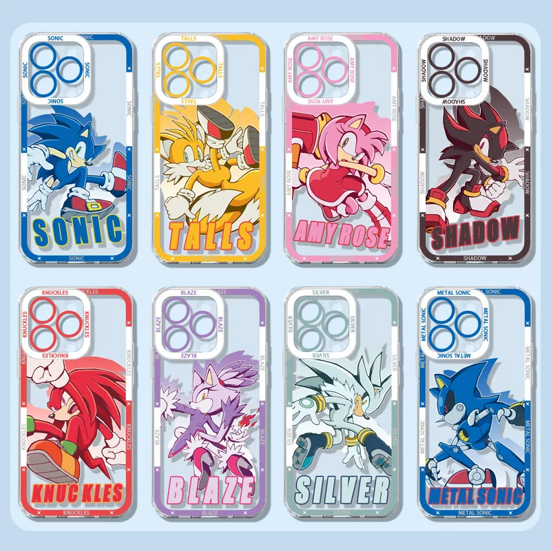S-SONIC SHADOW SILVER Clear Silicone Phone Case for IPhone 17 16 15 14 Pro Max Air 17E 12 13 11 ProMax Transparent Back Cover