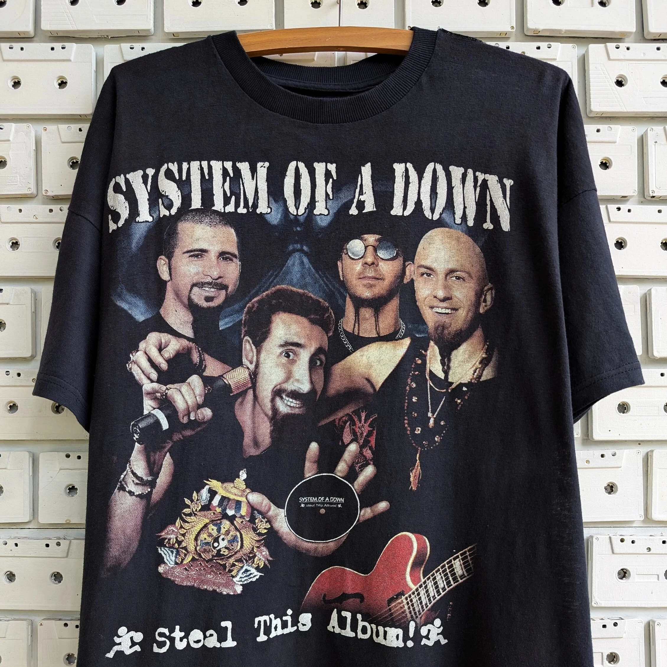 Vintage SOAD System Of A Down 2026 Europe Tour Double Sided T-shirt Retro Earth Print Y2K Oversized Rock Band Tee Streetwear Top