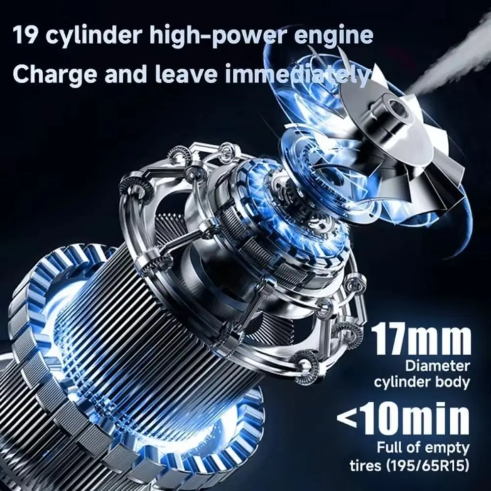 

Беспроводной пылесос из АБС-пластика с LED-дисплеем, функцией подкачки шин, интеллектуальным управлением и безмасляным цилиндром