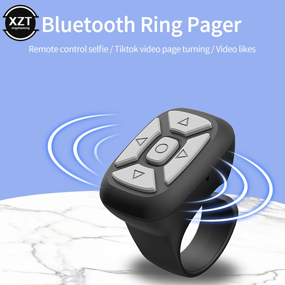 Wireless Bluetooth-compatible Ring Remote for iPhone Xiaomi Samsung Mobile Phone Selfie Stick Controller For Tiktok Page Turning