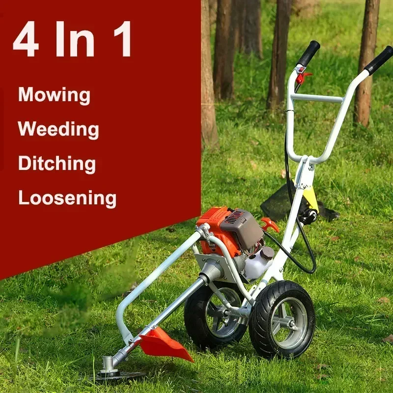 

4-Stroke Engine Gasoline Grass Trimmer Lawn Mower Brushcutter Garden Tool 4 In 1 Multifunction Orchar Loosening Ditching Weeding