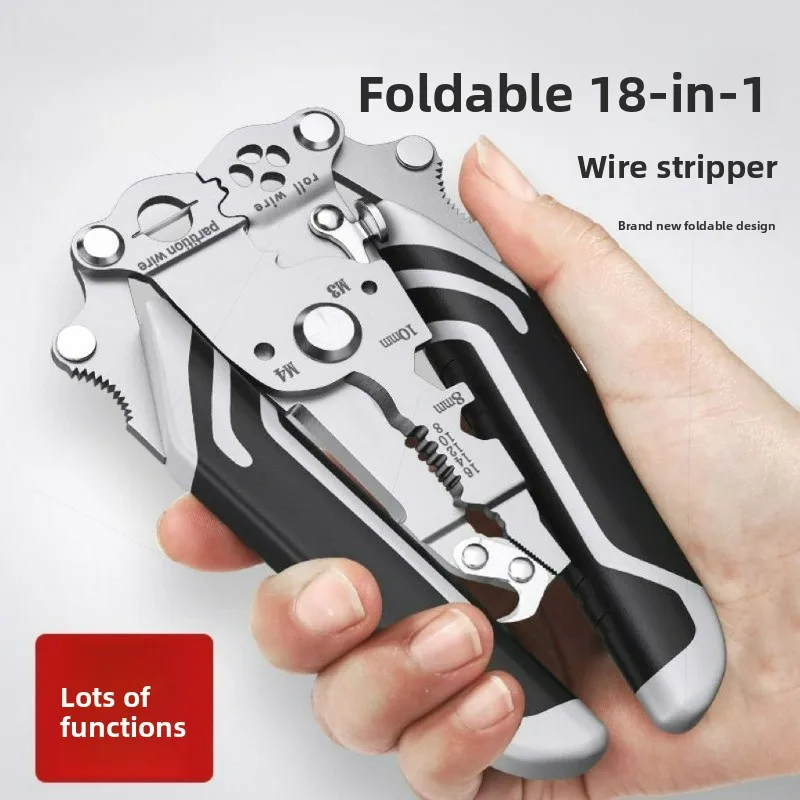 Multi-functional Electrician's Wire Stripping Pliers, Wire Pulling, Industrial Winding, 8-pole Labor-saving Wire Crimping Pliers