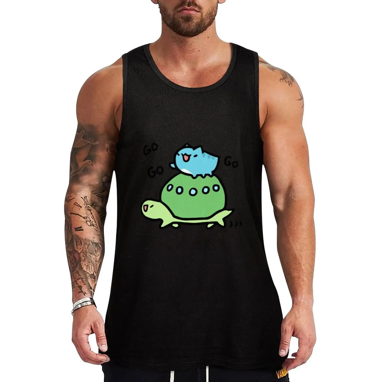 Comic Cat Turtle Tank Top Street Fashion Tank Top Urban Sleeveless Wear