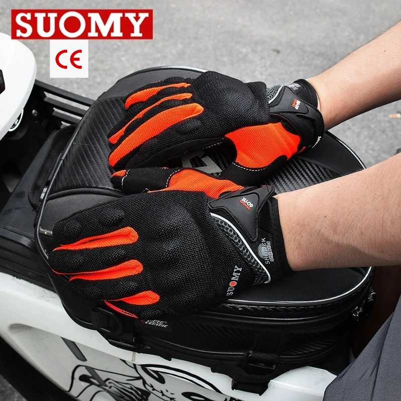 SUOMY Summer Full Finger Motorcycle Gloves Touch Screen Function Men & Women Motorbike Racing Biker Cycling Outdoor Gloves