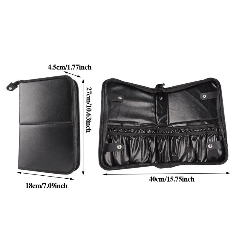Professionelle Make-up-Pinseltasche, Große Aufbewahrungskapazität, Tragbarer Faltbarer Make-up-Pinselhalter, Make-up-Künstler-Werkzeugkasten – Detail 2