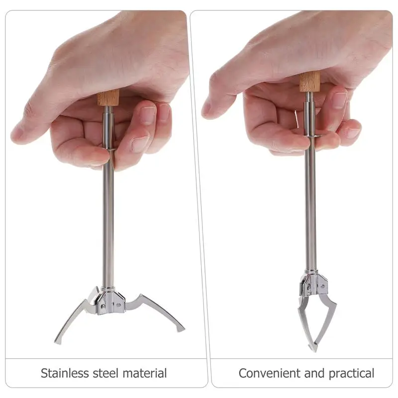 Triangle Shape Design Grab Holder Suitable For Bar Use 1Pc Stainless Steel Multifunctional Ice Food Tong