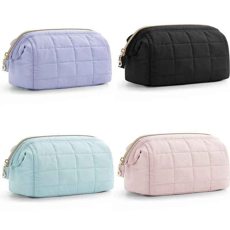 Feihong Cross-border Large-capacity Cloud Bag Quilted Down Silk Cotton Cosmetic Bag Portable Travel Storage Waterproof Toilet Ba