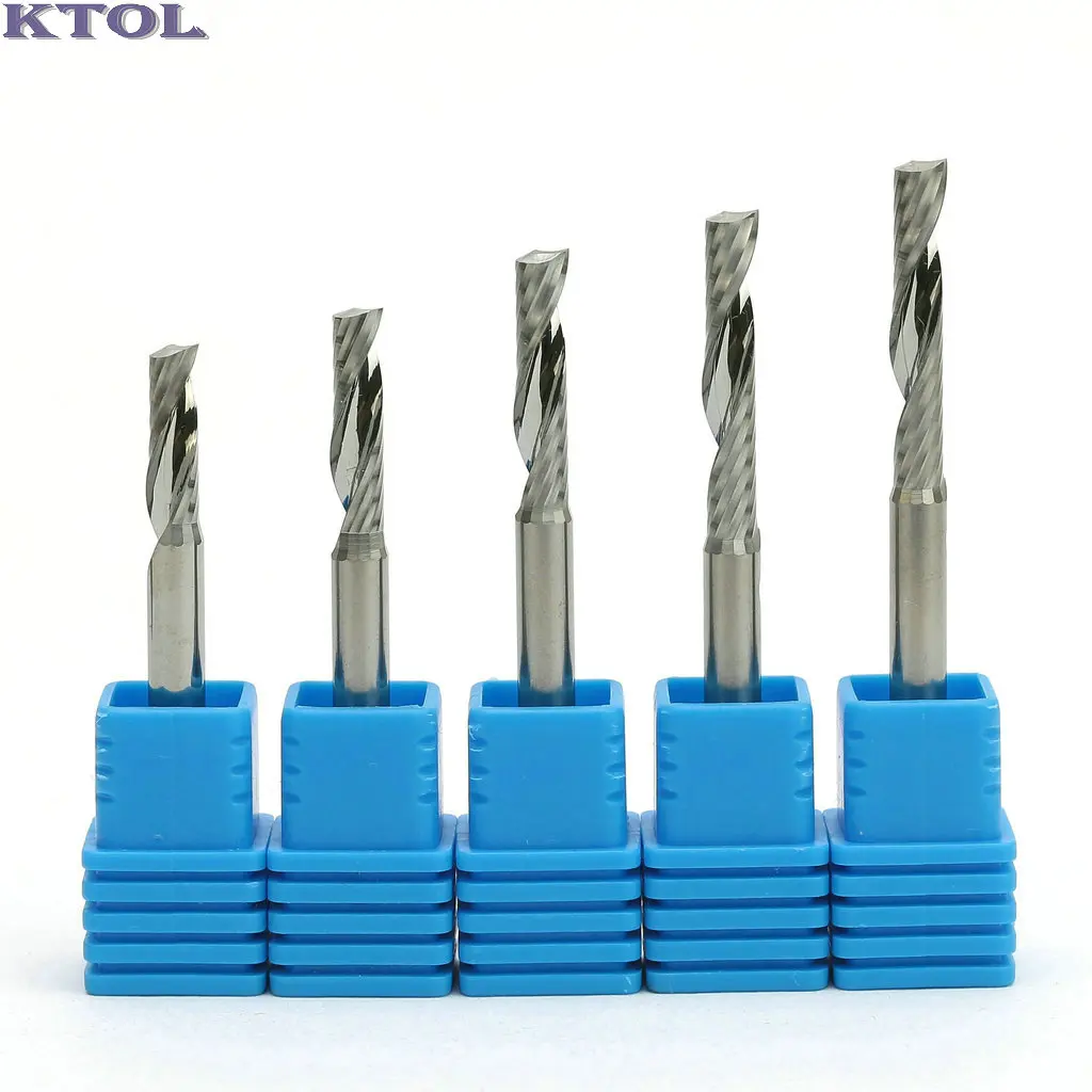 4MM 싱글 플루트 아크릴 라우터 비트 스파이럴 밀링 커터 마이크로 텅스텐 카바이드 CNC 조각 절단 엔드밀 툴 세트
