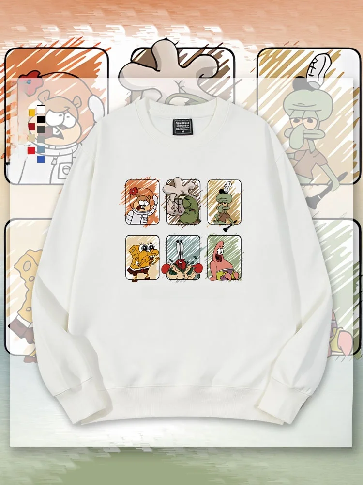 

Cartoon Fce Lined round Ne Sweatirt ex Kids Faion Comfortable Cotton Blend Hoodie
