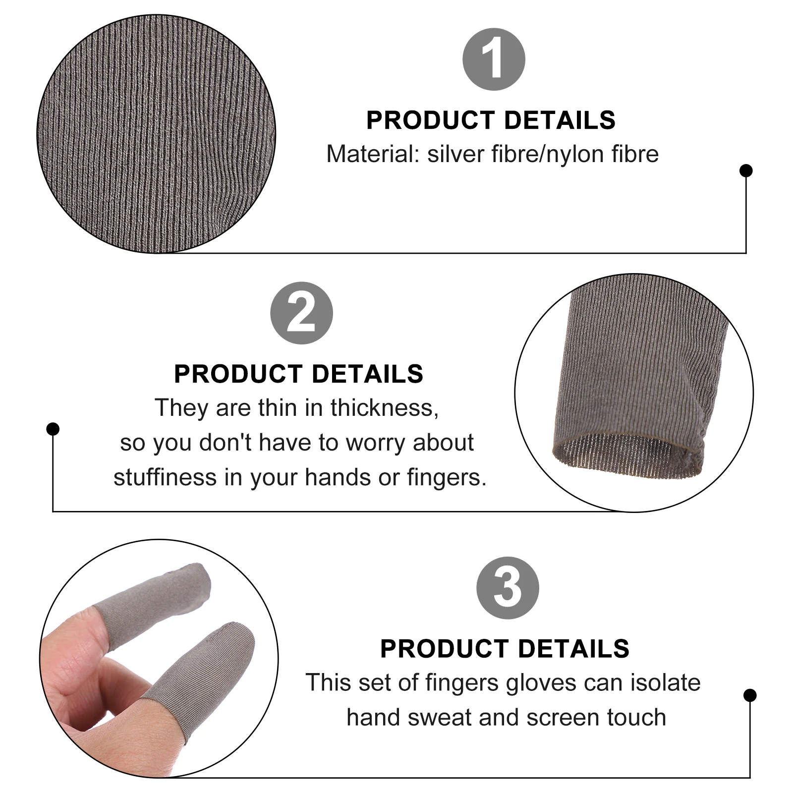 

8 Pcs Gaming Finger Sleeves Thin Material Sweat Isolation Cell Phone Thumb Covers Nylon Gloves Game Thumb Gloves Gaming