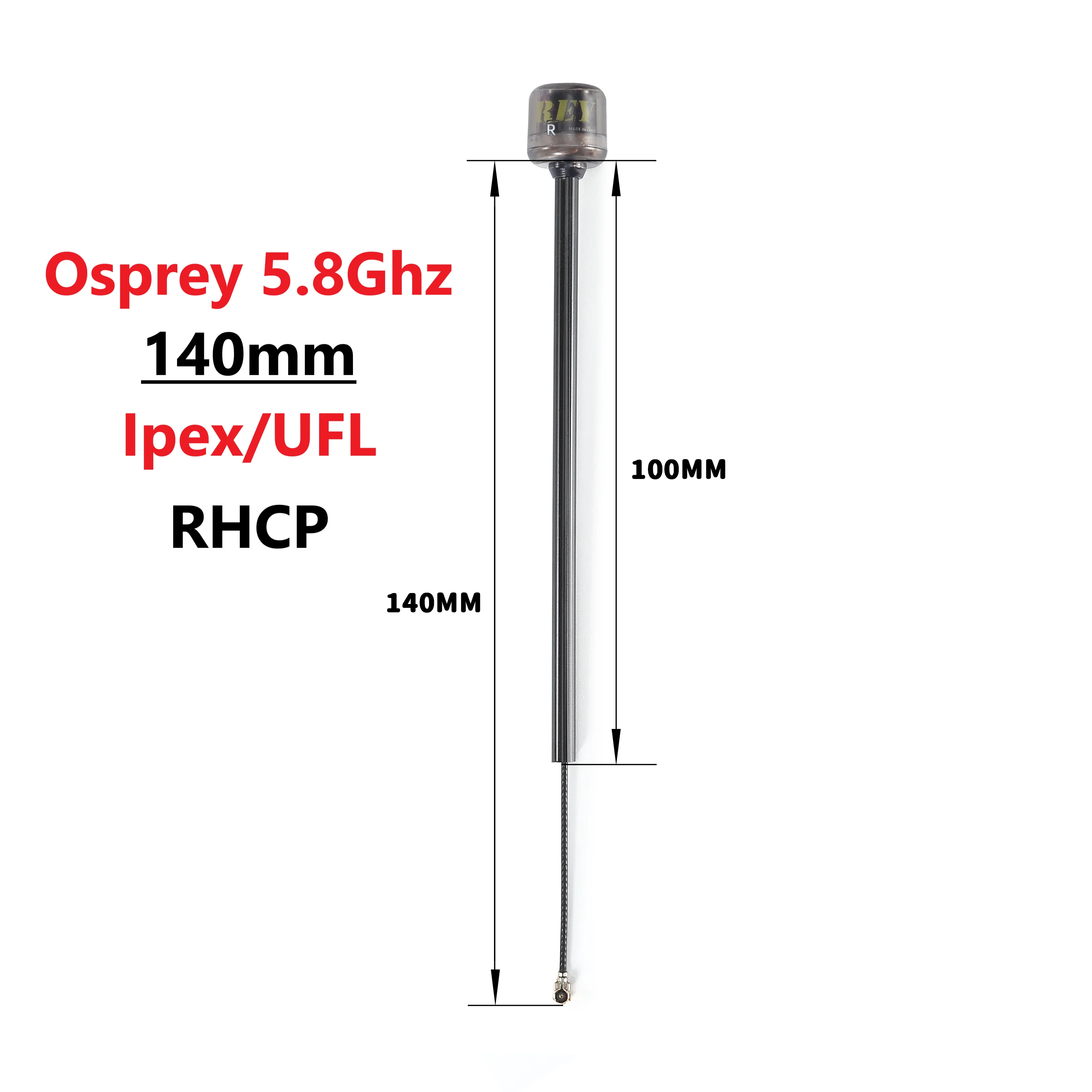 FlyFishRC Osprey 5.8Ghz 140mm ipex/UFL RHCP Antenna Compatible with Vista/Runcam link For FPV Freestyle Racing Drone Accessories